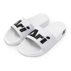 ARI SLIDE SANDALS - WHITE/BLACK