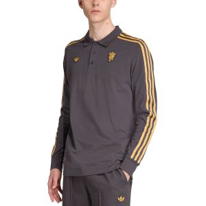 ADIDAS MANCHESTER UNITED TERRACE ICONS LONG SLEEVE POLO - UTILITY BLACK