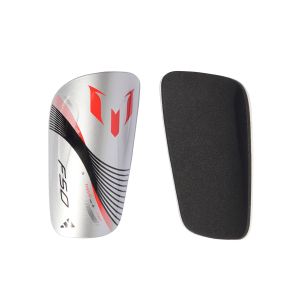 ADIDAS MESSI CLUB SHIN GUARDS - SILVER MET/LUCID RED/BLACK