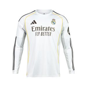 ADIDAS REAL MADRID 2025/2026 HOME REPLICA LONG SLEEVE JERSEY - WHITE
