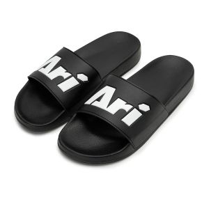 ARI SLIDE SANDALS - BLACK/WHITE