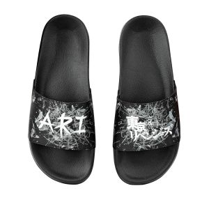 ARI X TOKYO REVENGERS LOGO SANDALS - BLACK/BLACK/WHITE